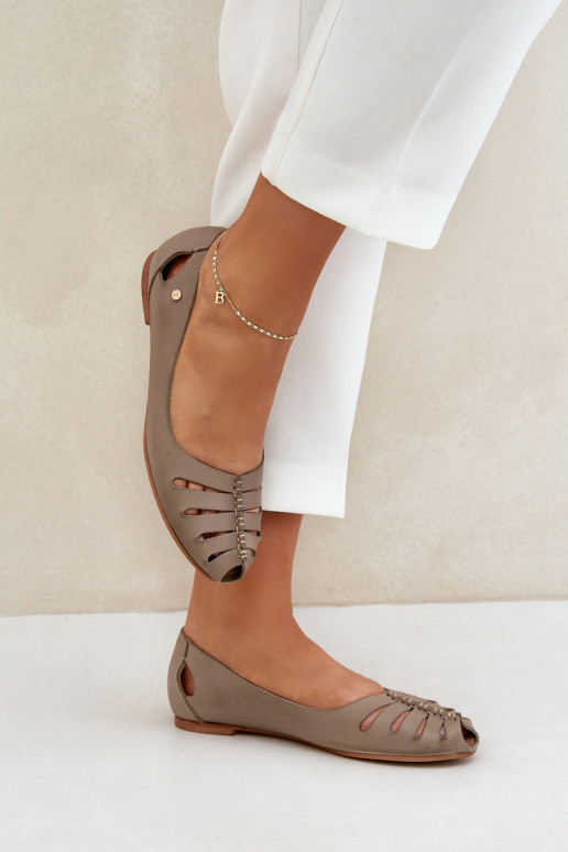 Zazoo 10009 Pohodlné kožené baleríny  béžové Zazoo 10009 Pohodlné kožené baleríny  béžové