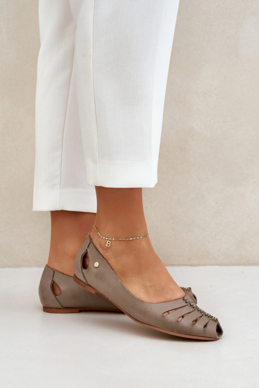 Zazoo 10009 Pohodlné kožené baleríny  béžové Zazoo 10009 Pohodlné kožené baleríny  béžové