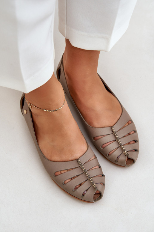 Zazoo 10009 Pohodlné kožené baleríny  béžové Zazoo 10009 Pohodlné kožené baleríny  béžové