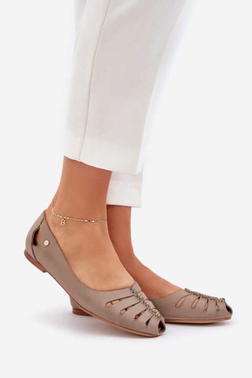 Zazoo 10009 Pohodlné kožené baleríny  béžové Zazoo 10009 Pohodlné kožené baleríny  béžové