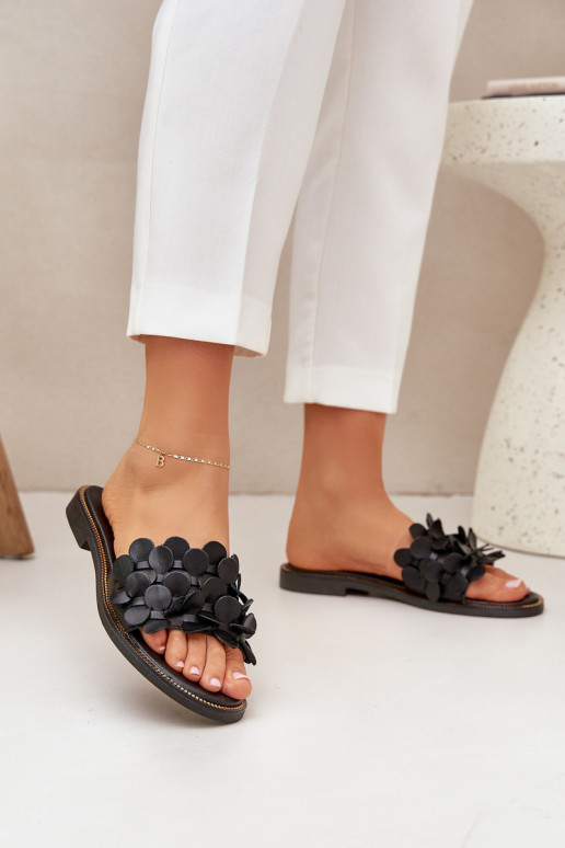 Zazoo 40381  Pantofle s širokými podpatky Černé