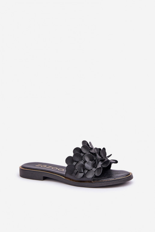 Zazoo 40381  Pantofle s širokými podpatky Černé