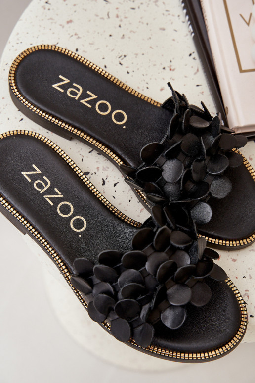 Zazoo 40381  Pantofle s širokými podpatky Černé