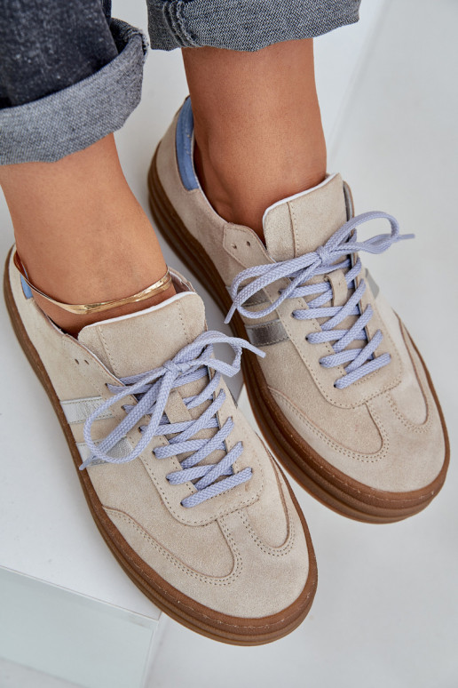 Zazoo N1068S4 Semišové tenisky s platformou béžové Zazoo N1068S4 Semišové tenisky s platformou béžové