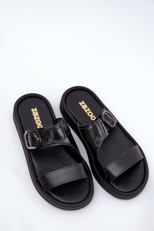 Pantofle  s platformou Zazoo 3024 Černé