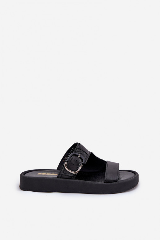 Pantofle  s platformou Zazoo 3024 Černé