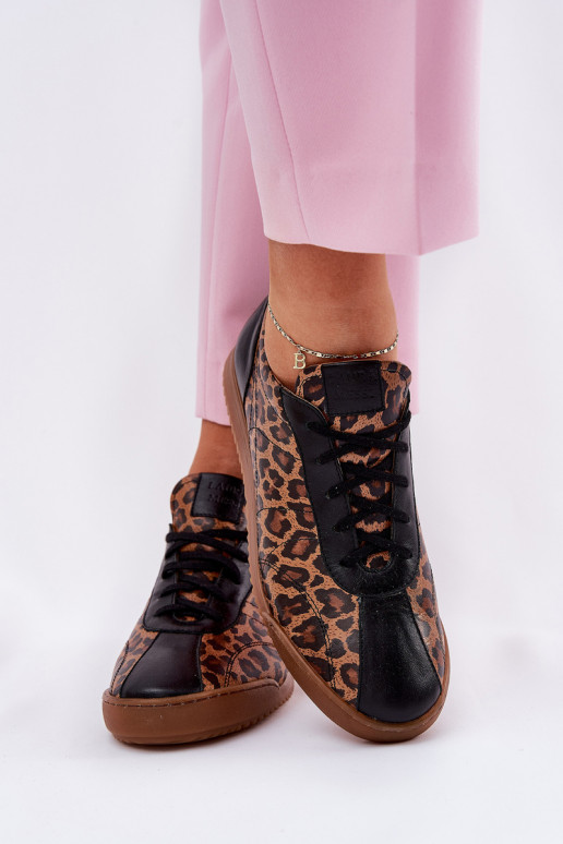 tenisky  se vzory leopardí kožešiny Laura Messi 2935 hnědá  tenisky  se vzory leopardí kožešiny Laura Messi 2935 hnědá