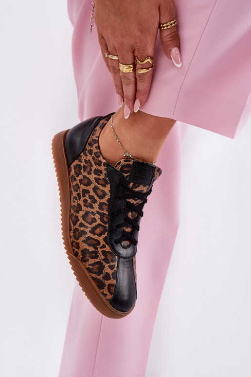 tenisky  se vzory leopardí kožešiny Laura Messi 2935 hnědá  tenisky  se vzory leopardí kožešiny Laura Messi 2935 hnědá