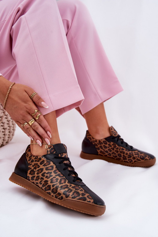 tenisky  se vzory leopardí kožešiny Laura Messi 2935 hnědá  tenisky  se vzory leopardí kožešiny Laura Messi 2935 hnědá