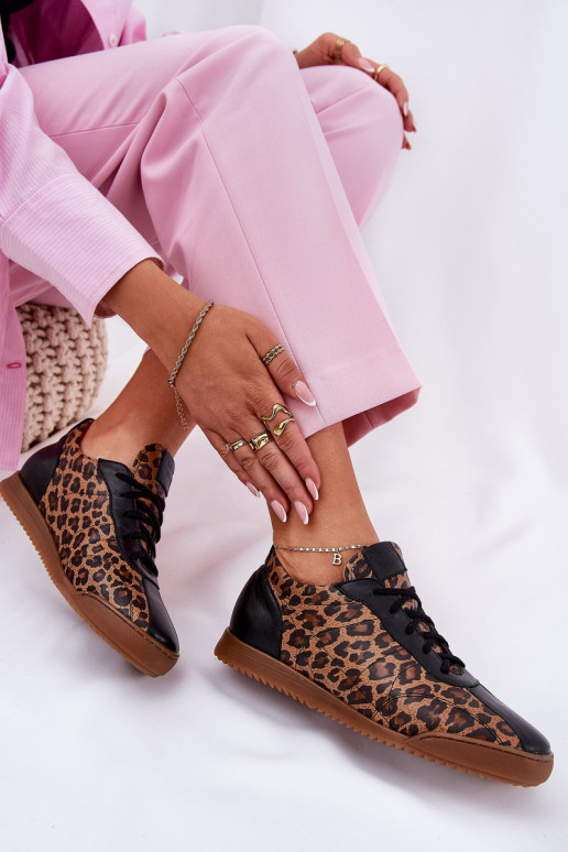 tenisky  se vzory leopardí kožešiny Laura Messi 2935 hnědá  tenisky  se vzory leopardí kožešiny Laura Messi 2935 hnědá