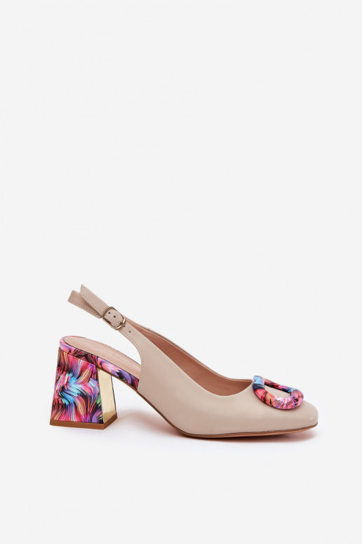 Dámské sandály na vysokém podpatku D&A CR51-002 béžové  Dámské sandály na vysokém podpatku D&A CR51-002 béžové