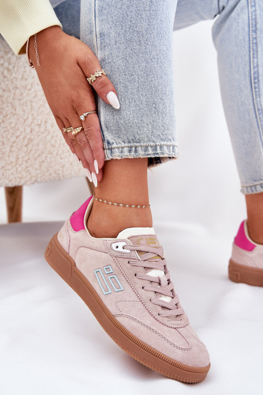 ze semiše tenisky Tenisky  D.Franklin DFSH387005 růžová ze semiše tenisky Tenisky  D.Franklin DFSH387005 růžová