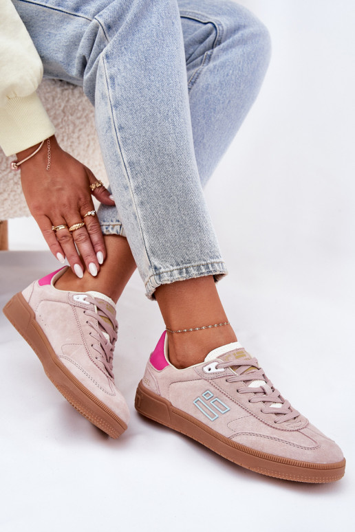 ze semiše tenisky Tenisky  D.Franklin DFSH387005 růžová ze semiše tenisky Tenisky  D.Franklin DFSH387005 růžová