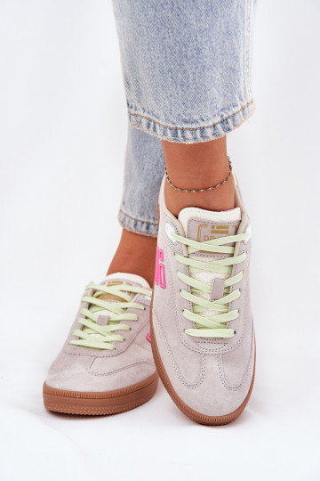 ze semiše tenisky Tenisky  D.Franklin DFSH387005 Zgaszona Biel 2