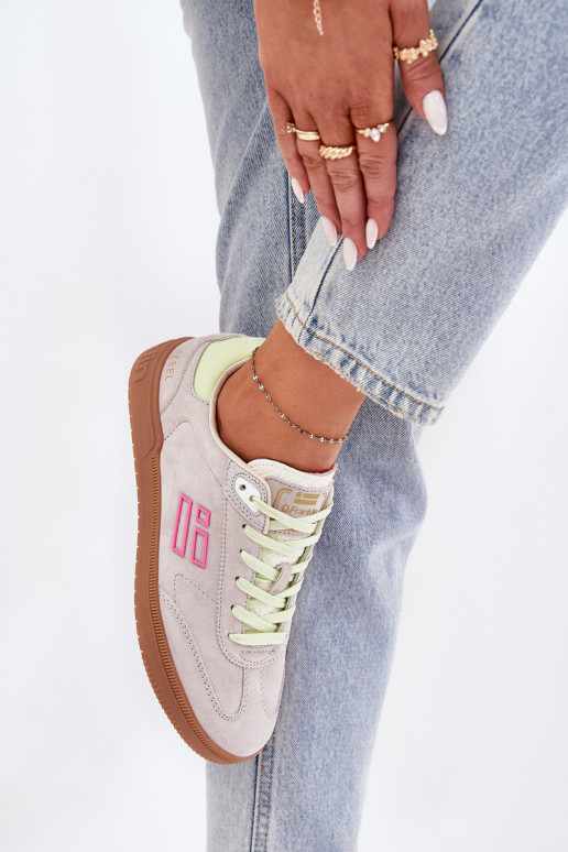 ze semiše tenisky Tenisky  D.Franklin DFSH387005 Zgaszona Biel ze semiše tenisky Tenisky  D.Franklin DFSH387005 Zgaszona Biel