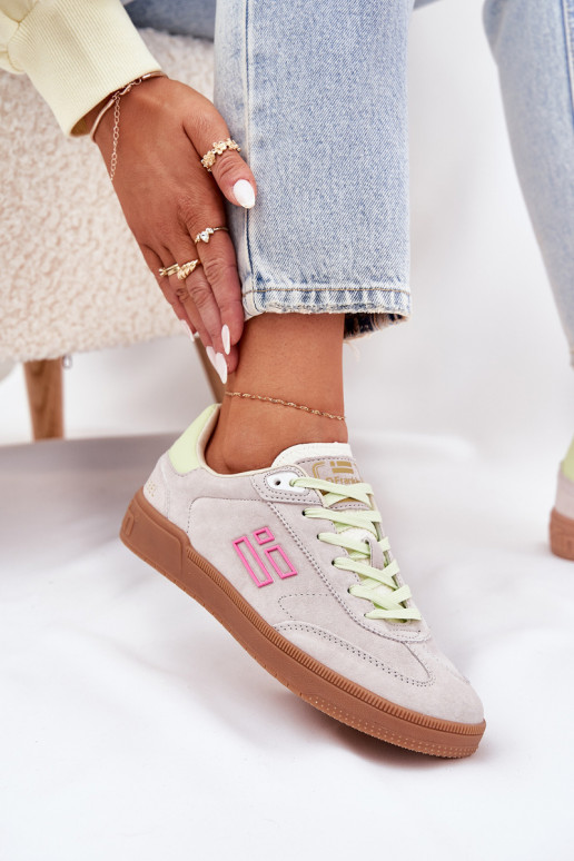 ze semiše tenisky Tenisky  D.Franklin DFSH387005 Zgaszona Biel ze semiše tenisky Tenisky  D.Franklin DFSH387005 Zgaszona Biel