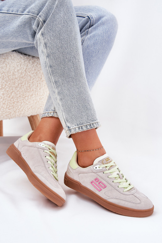 ze semiše tenisky Tenisky  D.Franklin DFSH387005 Zgaszona Biel ze semiše tenisky Tenisky  D.Franklin DFSH387005 Zgaszona Biel