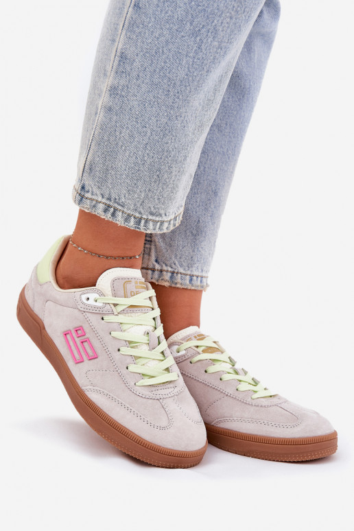 ze semiše tenisky Tenisky  D.Franklin DFSH387005 Zgaszona Biel ze semiše tenisky Tenisky  D.Franklin DFSH387005 Zgaszona Biel