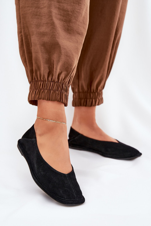 Semišové baleríny  Big Star RR274080 Černé Semišové baleríny  Big Star RR274080 Černé