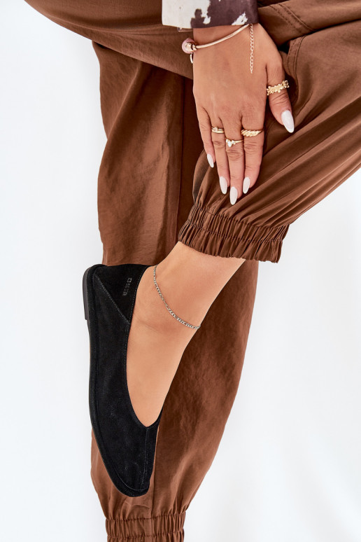 Semišové baleríny  Big Star RR274080 Černé Semišové baleríny  Big Star RR274080 Černé