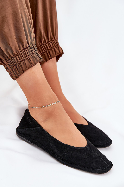 Semišové baleríny  Big Star RR274080 Černé Semišové baleríny  Big Star RR274080 Černé