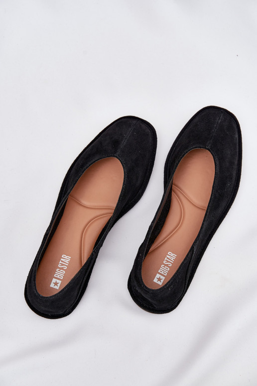 Semišové baleríny  Big Star RR274080 Černé Semišové baleríny  Big Star RR274080 Černé