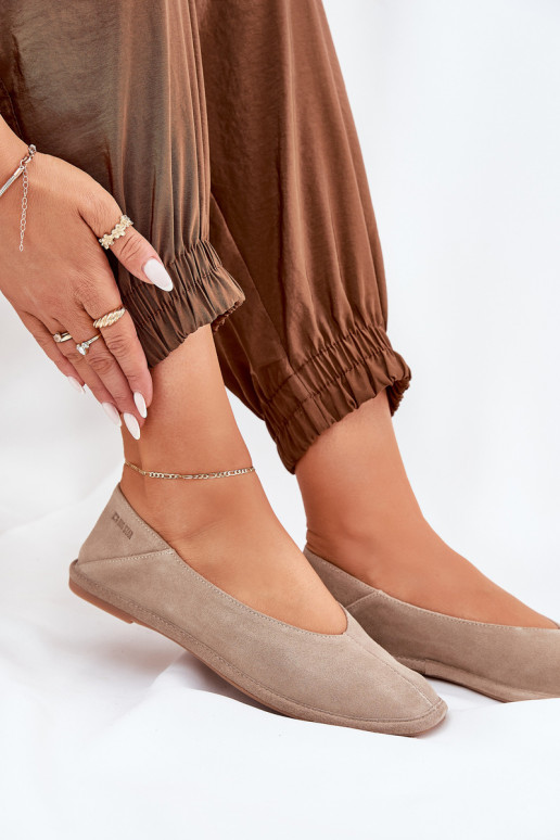 Semišové baleríny  Big Star RR274082 béžové Semišové baleríny  Big Star RR274082 béžové