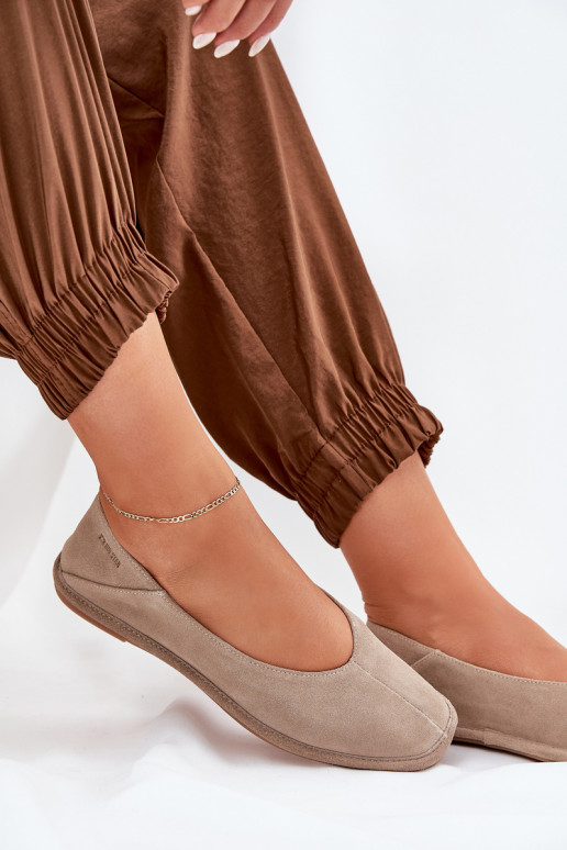 Semišové baleríny  Big Star RR274082 béžové Semišové baleríny  Big Star RR274082 béžové