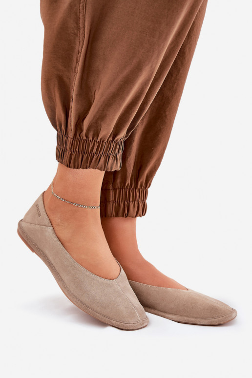 Semišové baleríny  Big Star RR274082 béžové Semišové baleríny  Big Star RR274082 béžové