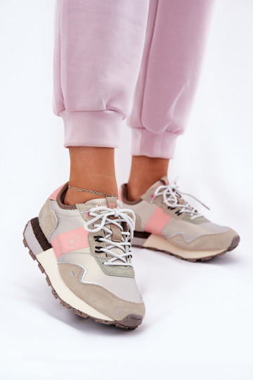 ze semiše Tenisky  Big Star RR274243 HI-POLY SYSTEM šedá-růžová