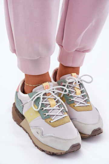 ze semiše Tenisky  Big Star RR274244 HI-POLY SYSTEM šedá-Žluté