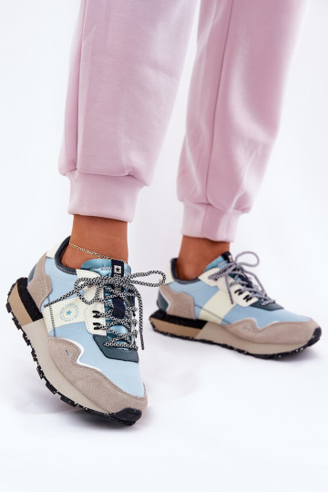 ze semiše Tenisky  Big Star RR274245 HI-POLY SYSTEM šedá-modrá