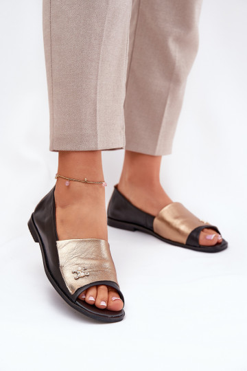  Elegantní styl baleríny Z Odkrytymi Palcami Zazoo 1865 zlaté-Černé