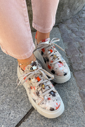  Tenisky s platformou  06891-18 béžové 2