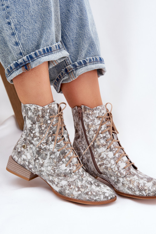 Dřeváky s širokými podpatky  06391-25 béžové   Dřeváky s širokými podpatky  06391-25 béžové