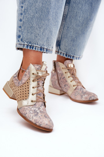 Dřeváky   05541-04 béžové-zlaté barvy