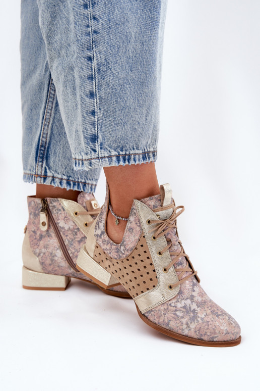 Dřeváky   05541-04 béžové-zlaté barvy Dřeváky   05541-04 béžové-zlaté barvy