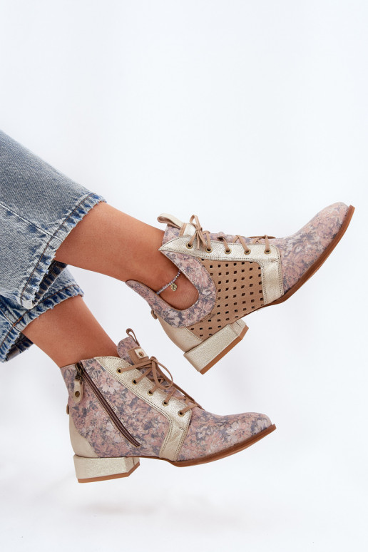 Dřeváky   05541-04 béžové-zlaté barvy Dřeváky   05541-04 béžové-zlaté barvy