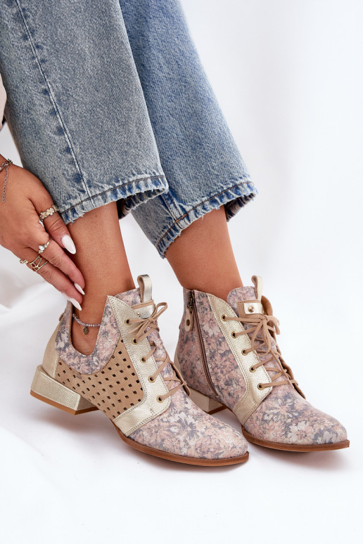 Dřeváky   05541-04 béžové-zlaté barvy Dřeváky   05541-04 béžové-zlaté barvy