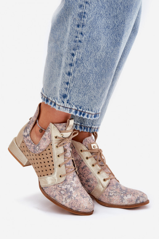 Dřeváky   05541-04 béžové-zlaté barvy Dřeváky   05541-04 béžové-zlaté barvy