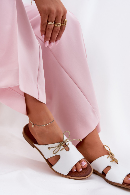 Pantofle  s širokými podpatky Zazoo 3022 bílé