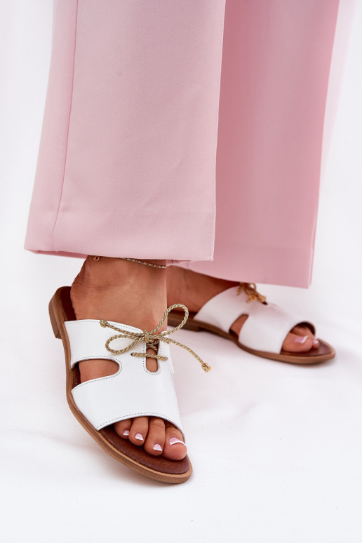 Pantofle  s širokými podpatky Zazoo 3022 bílé