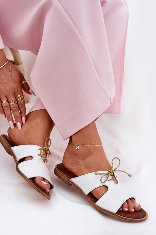 Pantofle  s širokými podpatky Zazoo 3022 bílé