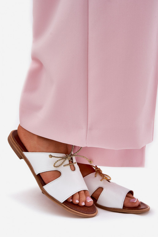 Pantofle  s širokými podpatky Zazoo 3022 bílé