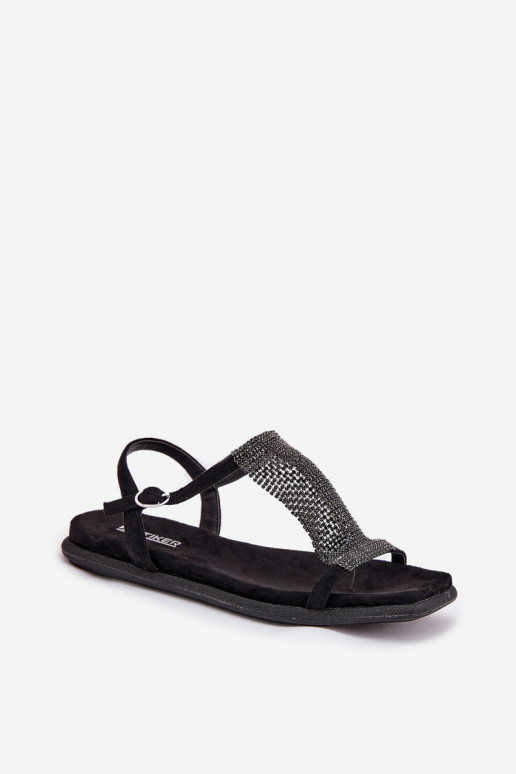 Ploché boty Elegantní styl Dámské sandály s třpytivýma očima Artiker 56C1370 Černé Ploché boty Elegantní styl Dámské sandály s třpytivýma očima Artiker 56C1370 Černé