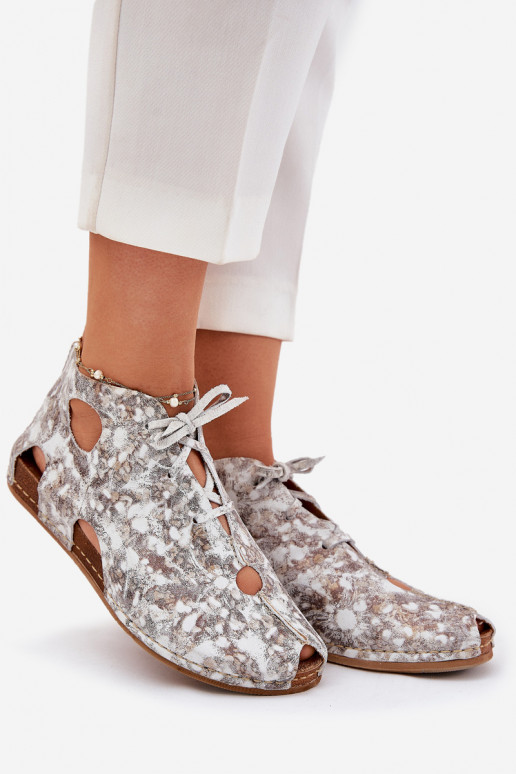 Dřeváky  03426-46 Bílá-béžové  Dřeváky  03426-46 Bílá-béžové