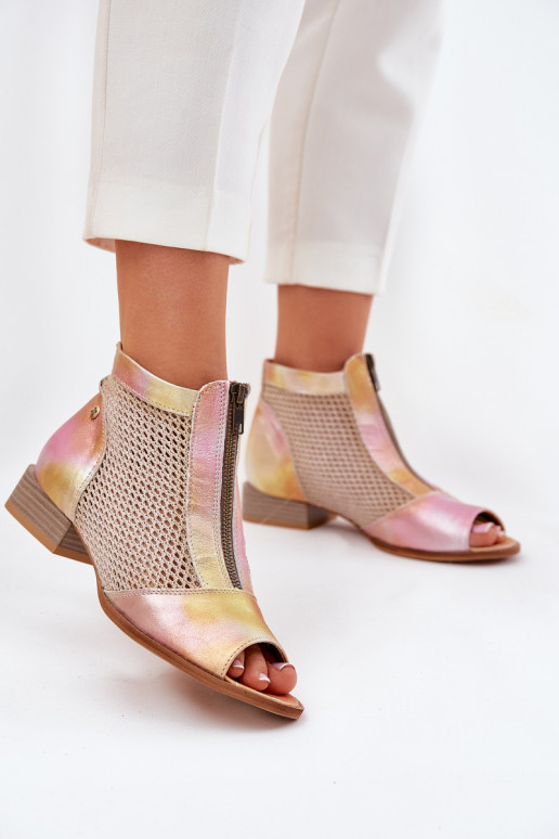 Dřeváky  s širokými podpatky Z Odkrytymi Palcami  06413-15 růžová-v oranžové barvě Dřeváky  s širokými podpatky Z Odkrytymi Palcami  06413-15 růžová-v oranžové barvě