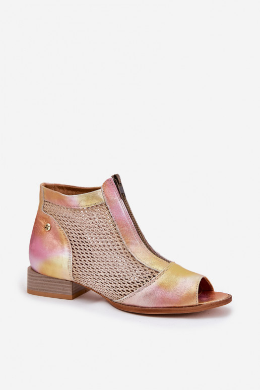 Dřeváky  s širokými podpatky Z Odkrytymi Palcami  06413-15 růžová-v oranžové barvě Dřeváky  s širokými podpatky Z Odkrytymi Palcami  06413-15 růžová-v oranžové barvě