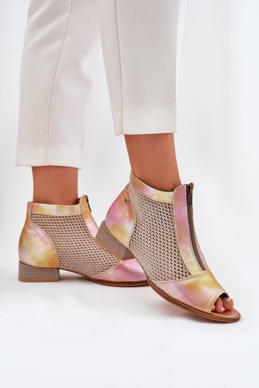 Dřeváky  s širokými podpatky Z Odkrytymi Palcami  06413-15 růžová-v oranžové barvě Dřeváky  s širokými podpatky Z Odkrytymi Palcami  06413-15 růžová-v oranžové barvě