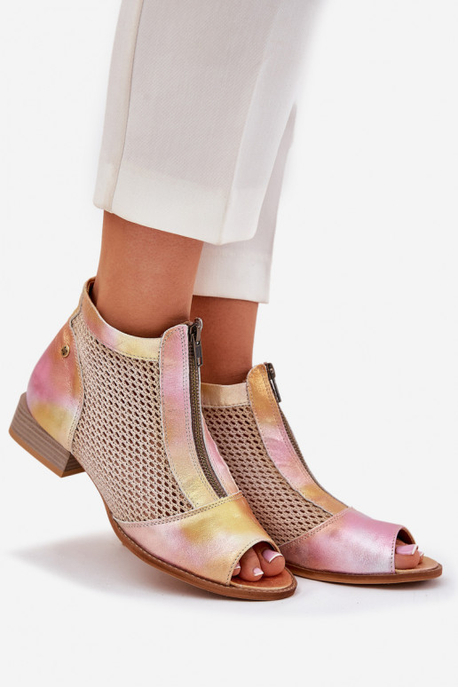 Dřeváky  s širokými podpatky Z Odkrytymi Palcami  06413-15 růžová-v oranžové barvě Dřeváky  s širokými podpatky Z Odkrytymi Palcami  06413-15 růžová-v oranžové barvě